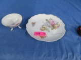 HAND PAINTED PLATE & LEFTON DISH