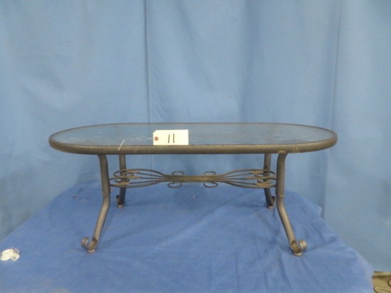 GLASS TOP PATIO TABLE  48 X 24