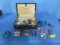 MISC. ITEMS IN SUITCASE, PINS, MILITARY PATCHES,MISC.
