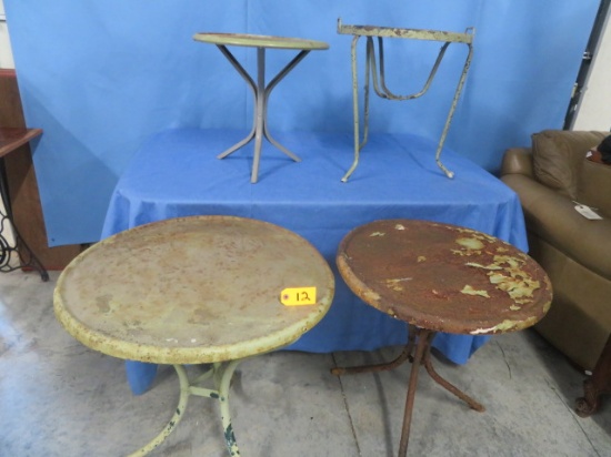 4 SMALL METAL OUTDOOR TABLES