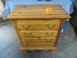 4 DRAWER TALL PINE NIGHT STAND MADE IN USA  31 X 28 X 17