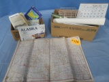 2 BOXES OF MAPS