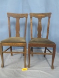PAIR OF ANTIQUE T-BACK CHAIRS