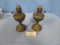 PAIR OF BRASS OIL LAMPS