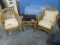 2- BAMBOO CHAIRS AND 1 SIDE TABLE