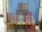 5 LADDER BACK CHAIRS W/ ROPE BOTTOM NICE
