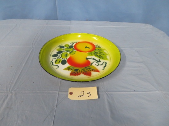 ROUND  HAND PAINTED TOLEWARE TRAY  18"D