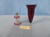 RUBY GLASS OIL LAMP 6