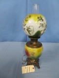 HANDPAINTED LAMP BEEN ELECTRIFIED W/ HAND PAINTED SHADE