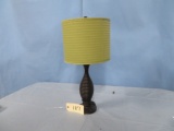 BLACK LAMP WITH GREEN SHADE