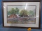 FRAMED SIGNED PRINT OF COTTON PICKING ON PLANTATION  36 X 26