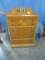 WATERFALL CHEST OF DRAWERS W/ ORNATE KNOBS W/ MIRROR