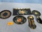 ASSORTED HAND PAINTED METAL TRAYS