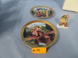 2 HUMMEL PLATES & ONE HUMMEL FIGURINE