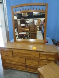 DRESSER W/MIRROR & 2 MATCHING NIGHT STANDS