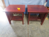 2 CHERRY SIDE OR END TABLES 21 X 23 X 20