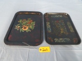 2 HAND PAINTED TRAYS