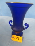 BLUE GLASS VASE  10