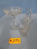 2 GLASS BASKETS & CANDY DISH