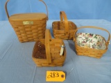 4 LONGABERGER BASKETS