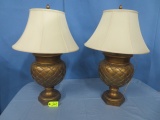 2 GOLD TABLE LAMPS  32