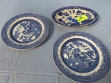 3 PCS. BLUE WILLOW DISHES