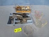 LOT OF KITCHEN UTENSILS AND MEASURING CUPS