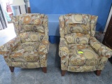 FROM SUPER CLEAN HOME - PAIR OF MODERN RECLINING ACCENT CHAIRS