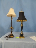 2 BLACK TABLE LAMPS 36