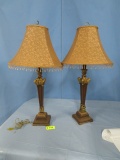 PAIR OF LAMPS W/ JEWEL SHADES  37