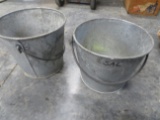 Pair of metal buckets