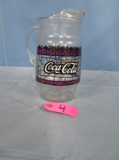 GLASS COCA COLA PITCHER  10" T