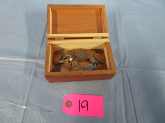 MINI CEDAR BOX W/ ELONGATED PRESSED PENNIES