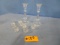 5 PCS. GLASS KNIFE RESTS & CANDLESTICKS