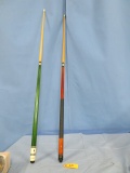 2 HARVARD POOL STICKS