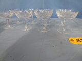 8 CRYSTAL CHAMPAGNE GLASSES