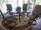 GLASS TOP PATIO TABLE AND 4 CHAIR SET