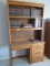 MODERN OAK 2 PC. DESK AND HUTCH 44W X 77T