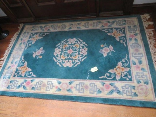 GREEN AREA RUG  70" X 43"