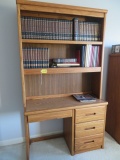 MODERN OAK 2 PC. DESK AND HUTCH 44W X 77T