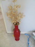 METAL VASE W/ MONEY PLANT