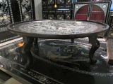 ORIENTAL BLACK LACQUERED ROUND TABLE 9