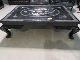 BLACK LACQUERED CHINOISERIE COFFEE TABLE