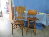 BAR STOOL & PRESS BACK CHAIR