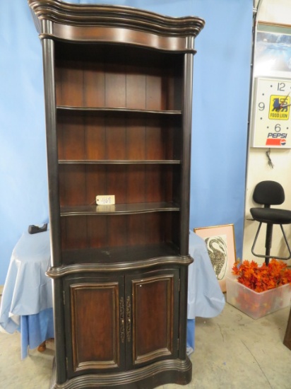 MODERN BLACK BOOKSHELF CABINET  85" T X 34 W X 9" D