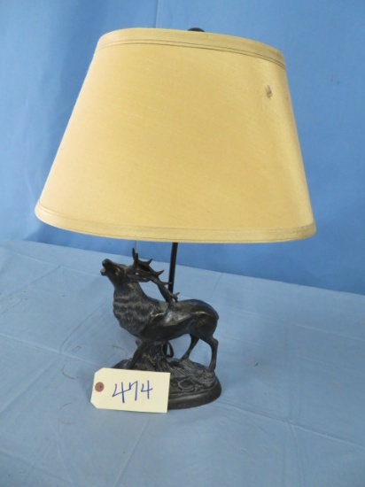 DEER STATUE TABLE LAMP W/ SHADE 22" T