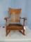 ANTIQUE OAK ROCKER W/ NO SEAT