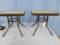 2 SMALL GLASS TOP PATIO TABLES