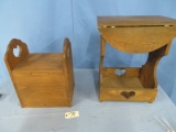 HEART PINE TABLE & SMALL CHEST