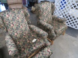 2- FLORAL WINGBACK RECLINING CHAIRS